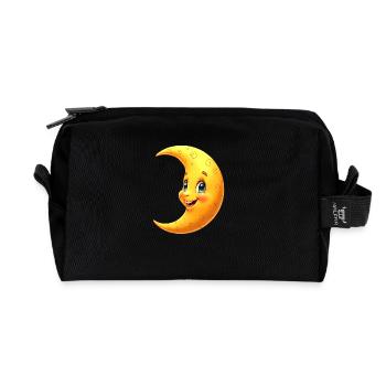Moon Pajamas Crescent Sleeping Night Moon Costume - Recycled Toiletry Zip Bag - black - Front