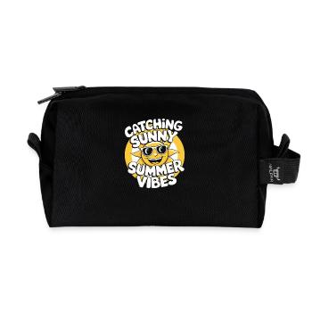 Sunny Summer Moments Vibes Summer Sun - Recycled Toiletry Zip Bag - black - Front
