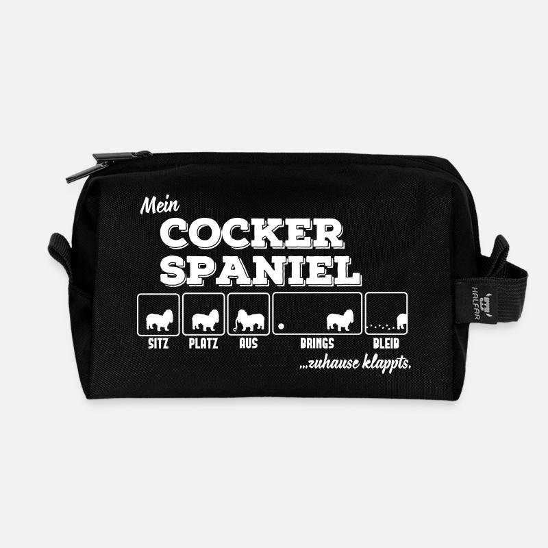 Mein Cocker Spaniel - zuhause klappts - Recycelte Kulturtasche - Schwarz