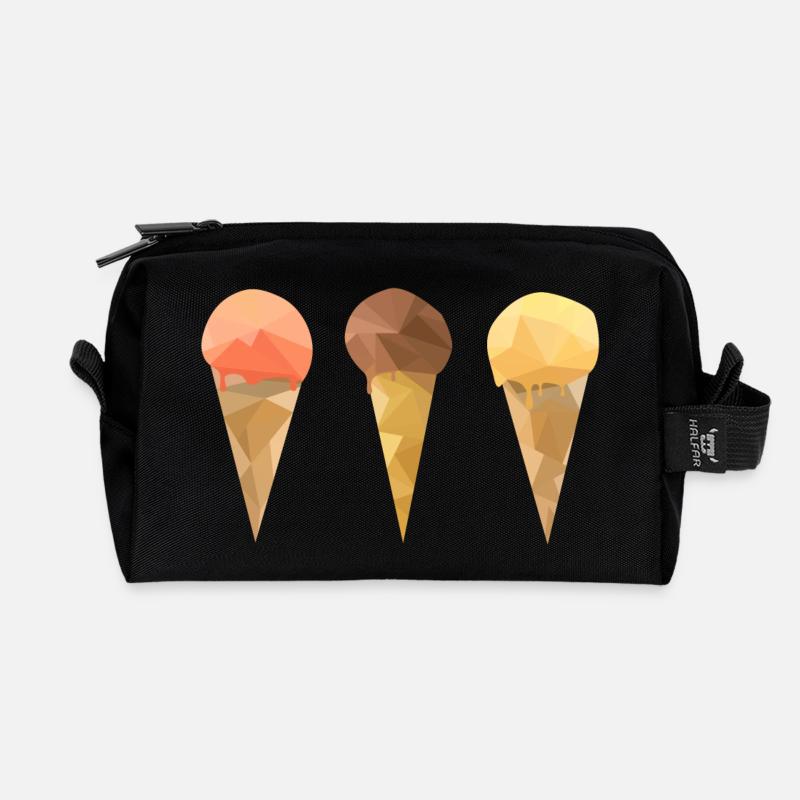 Low Poly Icecream - Recycelte Kulturtasche - Schwarz