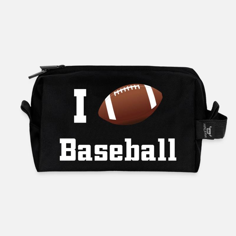 I Love Baseball - Recycelte Kulturtasche - Schwarz