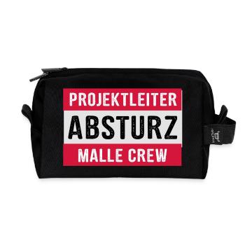 Projektleiter Absturz Malle Crew - Party feiern - Recycelte Kulturtasche - Schwarz - Vorne