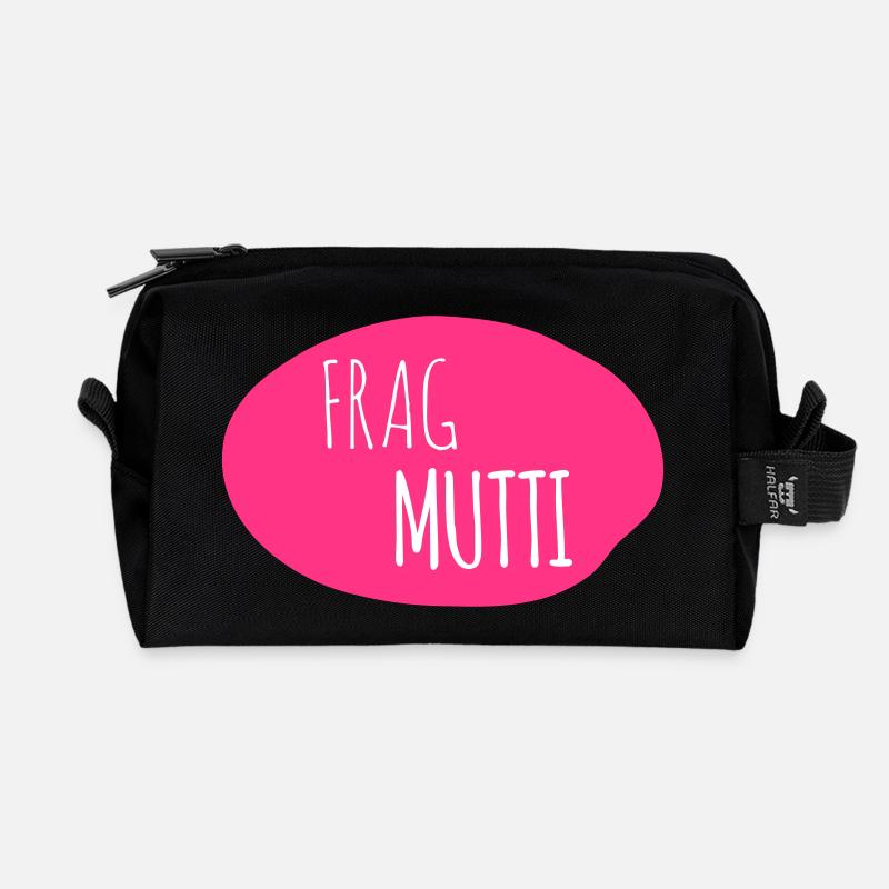 Frag Mutti 2c - Recycelte Kulturtasche - Schwarz