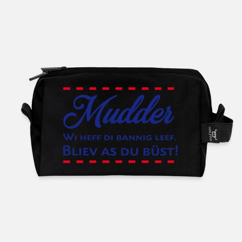 Mudder Muddern Plattdeutsch Muttertag Mama Mutter - Recycelte Kulturtasche - Schwarz