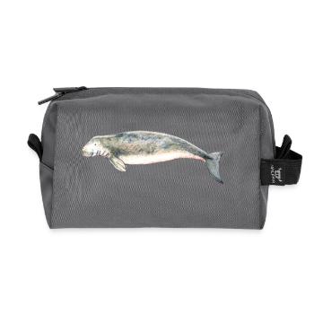 dugong - sea cow - sea cow. vache marine - Recycled Toiletry Zip Bag - anthracite - Front