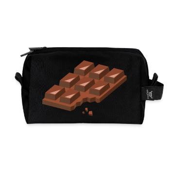 chocolate - Recycled Toiletry Zip Bag - black - Front