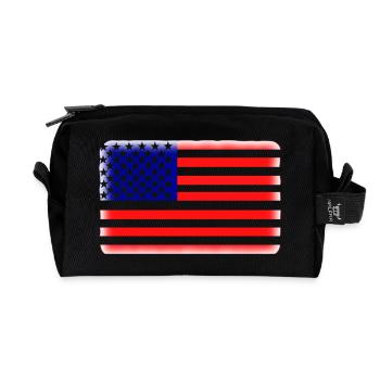 drapeau américain - Trousse de toilette en tissu recyclé - noir - Devant