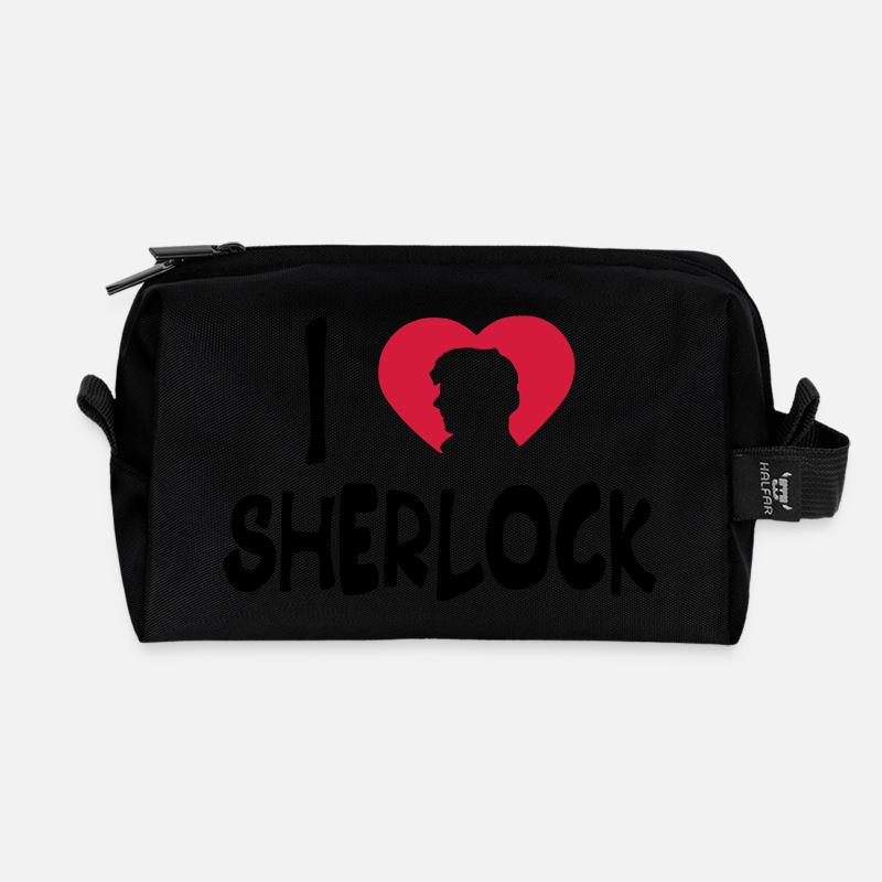 ich liebe sherlock - Recycelte Kulturtasche - Schwarz