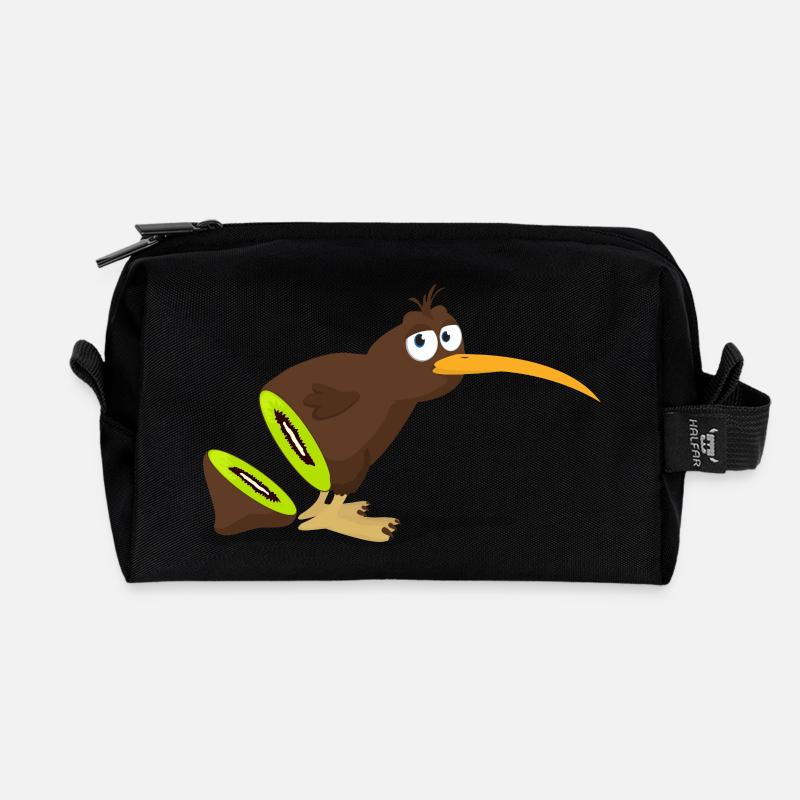 Kiwi bird - Recycelte Kulturtasche - Schwarz