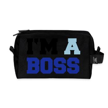 im_a_boss02 - Recycled Toiletry Zip Bag - black - Front