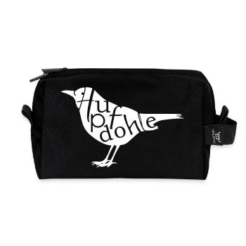 Hupfdohle - Recycelte Kulturtasche - Schwarz - Vorne