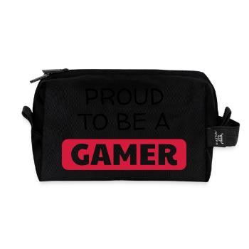 Gaming Gamer Video Game Player Geek - Recycled Toiletry Zip Bag - black - Front