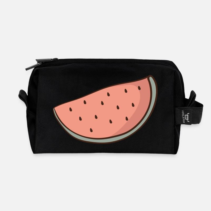 Wassermelone - Recycelte Kulturtasche - Schwarz