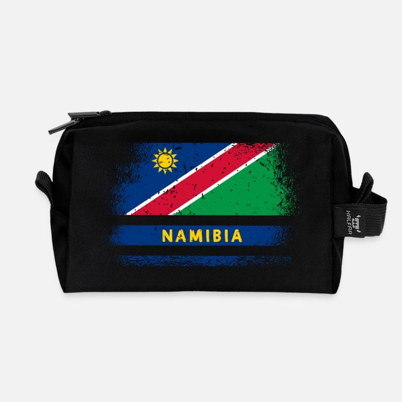 Namibia Flaggen Design - Recycelte Kulturtasche - Schwarz