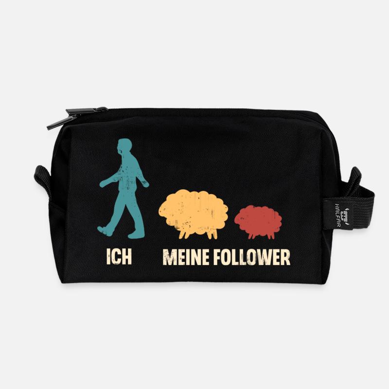 Ich Meine Follower Schaf Schafe - Recycelte Kulturtasche - Schwarz