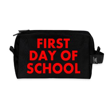 First day of school - Recycled Toiletry Zip Bag - black - Front