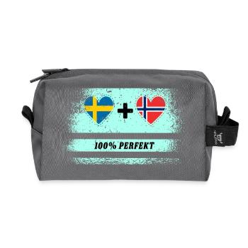 Norvège et Suède 100% Parfait / Cadeau - Trousse de toilette en tissu recyclé - anthracite - Devant