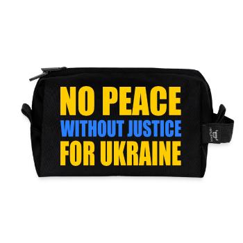 No peace without justice for ukraine - Recycled Toiletry Zip Bag - black - Front