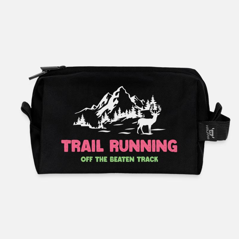 Trailrunning - abseits der ausgetretenen Pfade - Recycelte Kulturtasche - Schwarz
