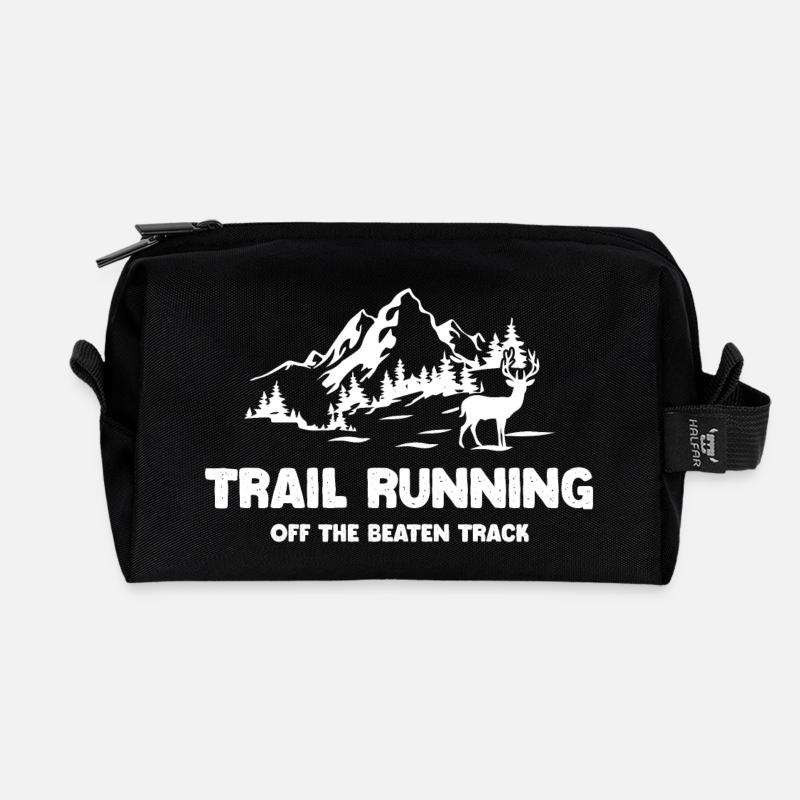 Trailrunning - abseits der ausgetretenen Pfade - Recycelte Kulturtasche - Schwarz
