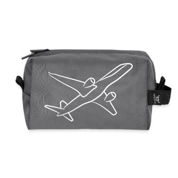 Flugzeug Skizze - Recycelte Kulturtasche - Anthrazit - Vorne