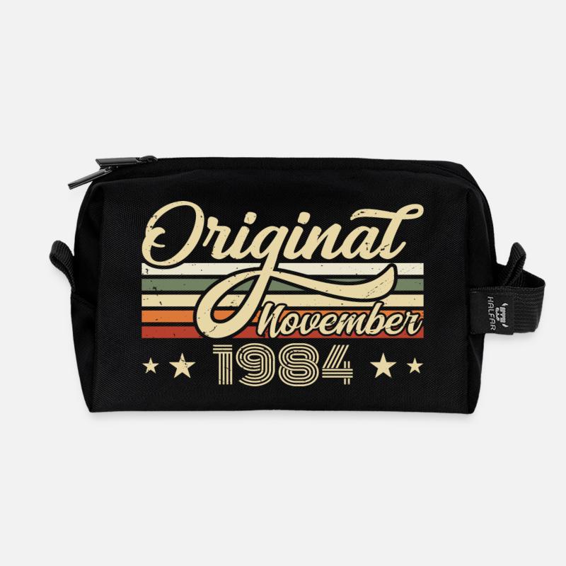 November 1984 Geburtstagsgeschenk November 1984 - Recycelte Kulturtasche - Schwarz