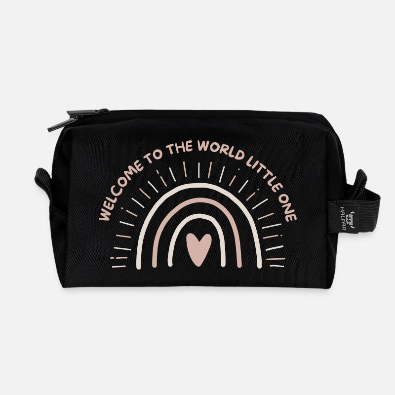 Welcome to the world little one | baby Geschenk - Recycelte Kulturtasche - Schwarz