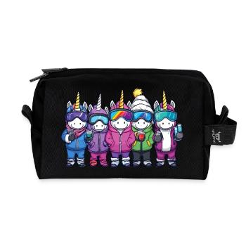 Unicorn Team Ski Holidays - Recycled Toiletry Zip Bag - black - Front