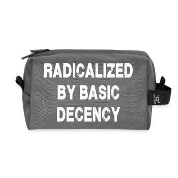 Radicalized By Basic Decency - Recycled Toiletry Zip Bag - anthracite - Front