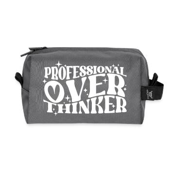Professionnel Penseur Plein d’ Typographie Humour - Trousse de toilette en tissu recyclé - anthracite - Devant