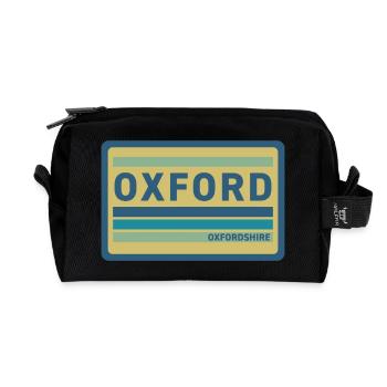 Écusson vintage de l’insigne de style Oxford - Trousse de toilette en tissu recyclé - noir - Devant