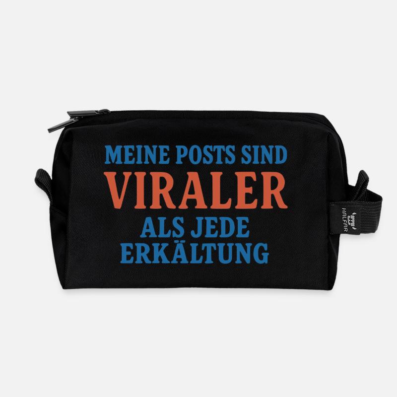 Virale Posts - Recycelte Kulturtasche - Schwarz