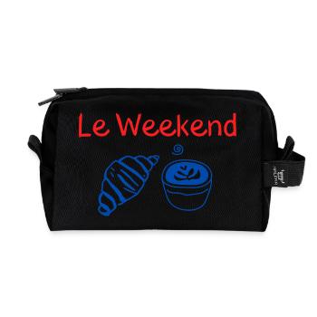 Le Weekend Croissant et Café Bleu - Trousse de toilette en tissu recyclé - noir - Devant