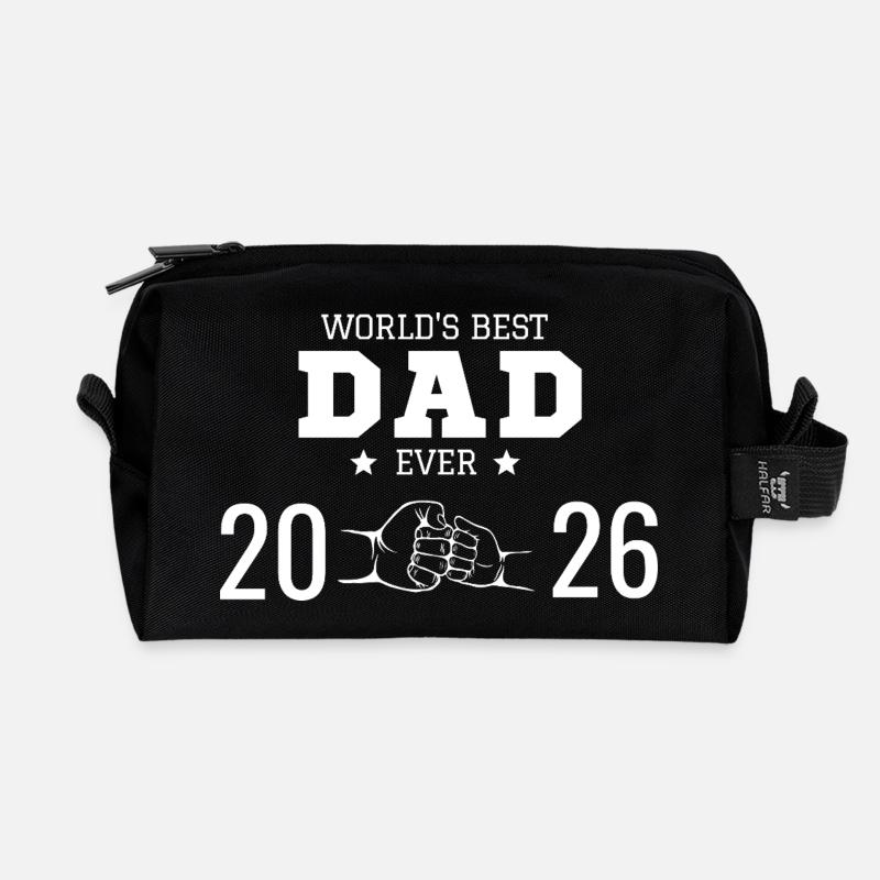 Weltbester Papa 2026 - Recycelte Kulturtasche - Schwarz
