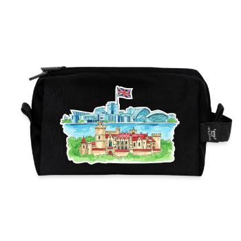 Cardiff Skyline Castle Millennium Centre Wales Kunst - Recycelte Kulturtasche - Schwarz - Vorne