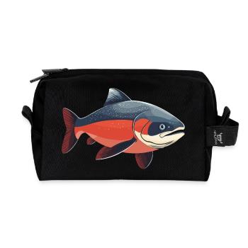 Lachse Lachs - Recycelte Kulturtasche - Schwarz - Vorne