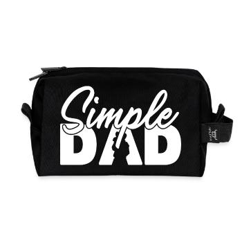 Silhouette simple de papa Paternité minimaliste - Trousse de toilette en tissu recyclé - noir - Devant