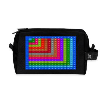 Nummerierte bunte Multiplikationstabelle 15x15 - Recycelte Kulturtasche - Schwarz - Vorne