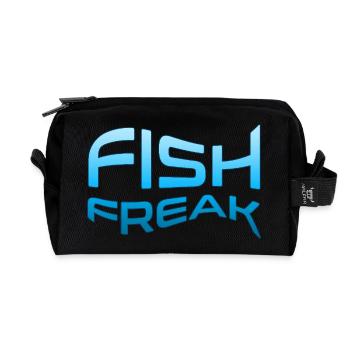 FISH FREAK Aquatische Typografie - Recycelte Kulturtasche - Schwarz - Vorne