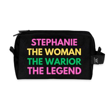 Stephanie The Woman The Warrior - Name Gifts - Recycled Toiletry Zip Bag - black - Front