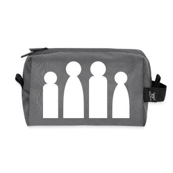 Minimalistische Familie - Silhouette Eltern Kinder - Recycelte Kulturtasche - Anthrazit - Vorne