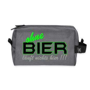Bier - Läuft nichts hier - Recycelte Kulturtasche - Anthrazit - Vorne