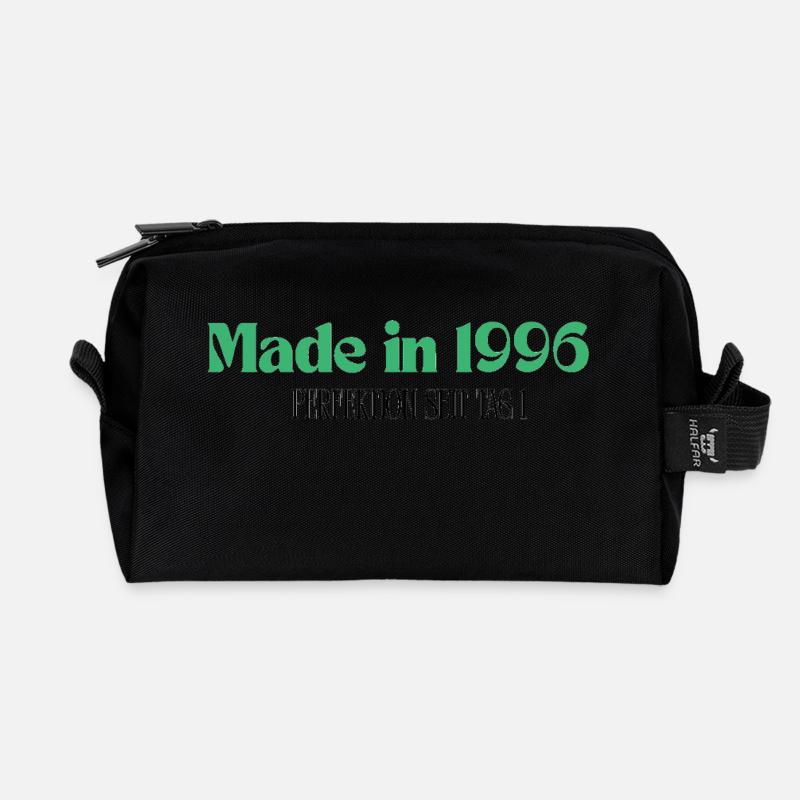 Made in 1996 - Perfection since day 1 - Recycled Toiletry Zip Bag - black