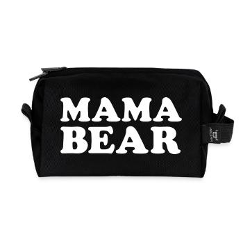 MAMA BEAR – Retro Statement - Recycelte Kulturtasche - Schwarz - Vorne