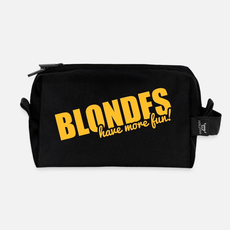 Blondes have more fun! - Recycled Toiletry Zip Bag - black