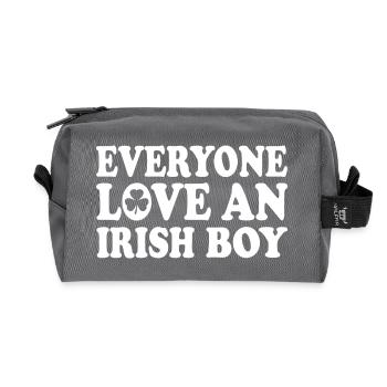 everyone loves an irish boy - Recycled Toiletry Zip Bag - anthracite - Front