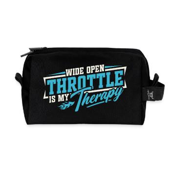 Full throttle is my therapy - Recycled Toiletry Zip Bag - black - Front