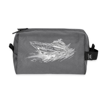 Fast yacht for cool captains and skippers - Recycled Toiletry Zip Bag - anthracite - Front