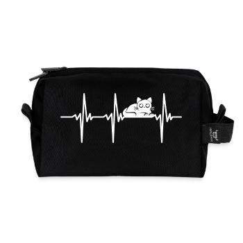 Heartbeat for little dear house cats - Recycled Toiletry Zip Bag - black - Front