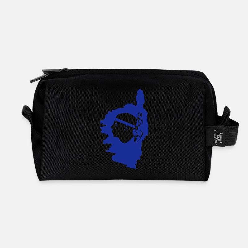 map corse - Recycled Toiletry Zip Bag - black